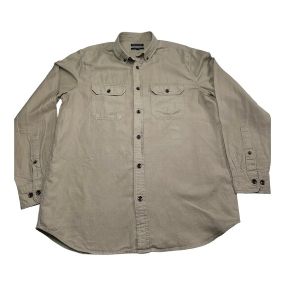 Banana Republic Standard Fit Khaki Button-Up Shirt Men’s L – Dual Chest Pockets - Picture 6 of 9